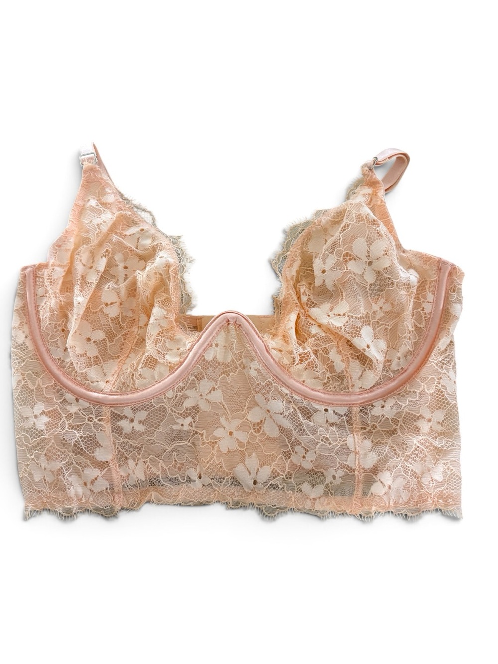 Victoria's Secret Dream Angels Peach Lace Corset Longline Bra